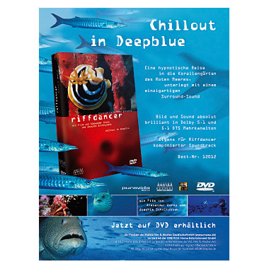 Advertisenent for Chillout Music DVDs of a diving project called RIFFDANCER