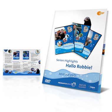 Salesfolders for DVDs on the beloved TV series Hallo Robbie by national TV station ZDF and NDR