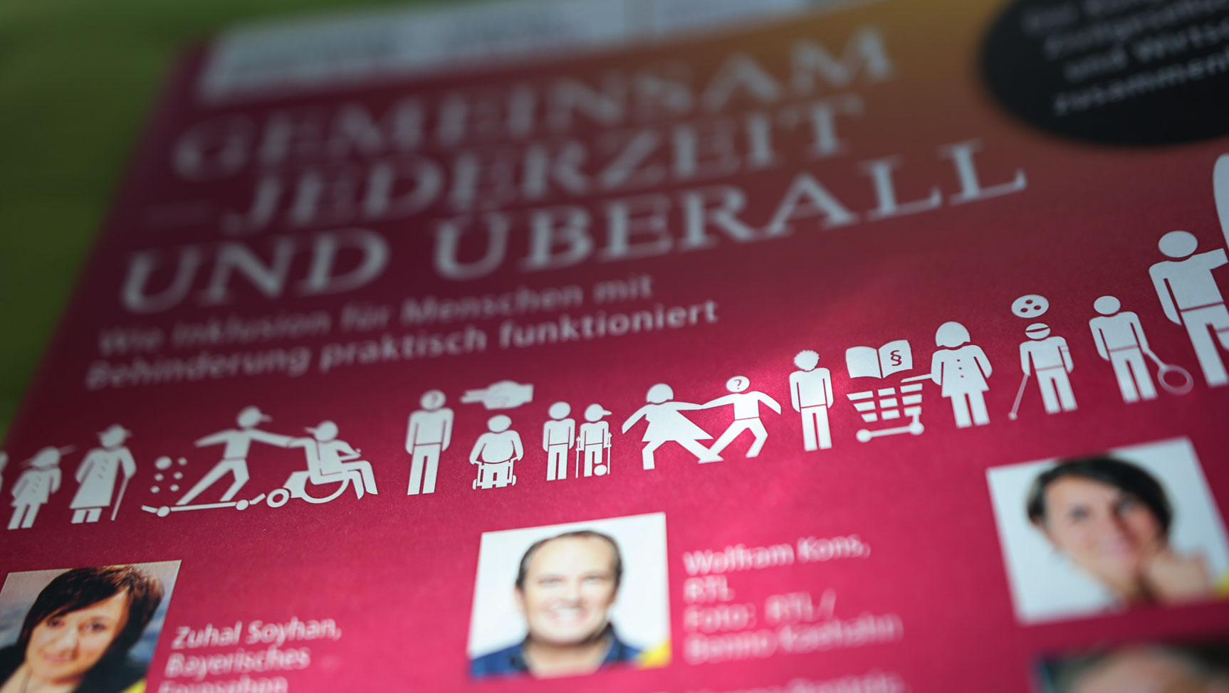 Some years ago I had the honour to design the looks and much material for the very first Berlin Inclusion Summit, Berliner Inklusionskongress with partners like Aktion Mensch and RTL wir helfen Kindern a.m.m.