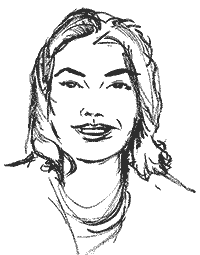 Scribble design from the publication for CHANEL&prime;s charity, illustration by St.Schultze, portrait