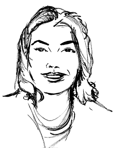 Scribble design from the publication for CHANEL&prime;s charity, illustration by St.Schultze, portrait