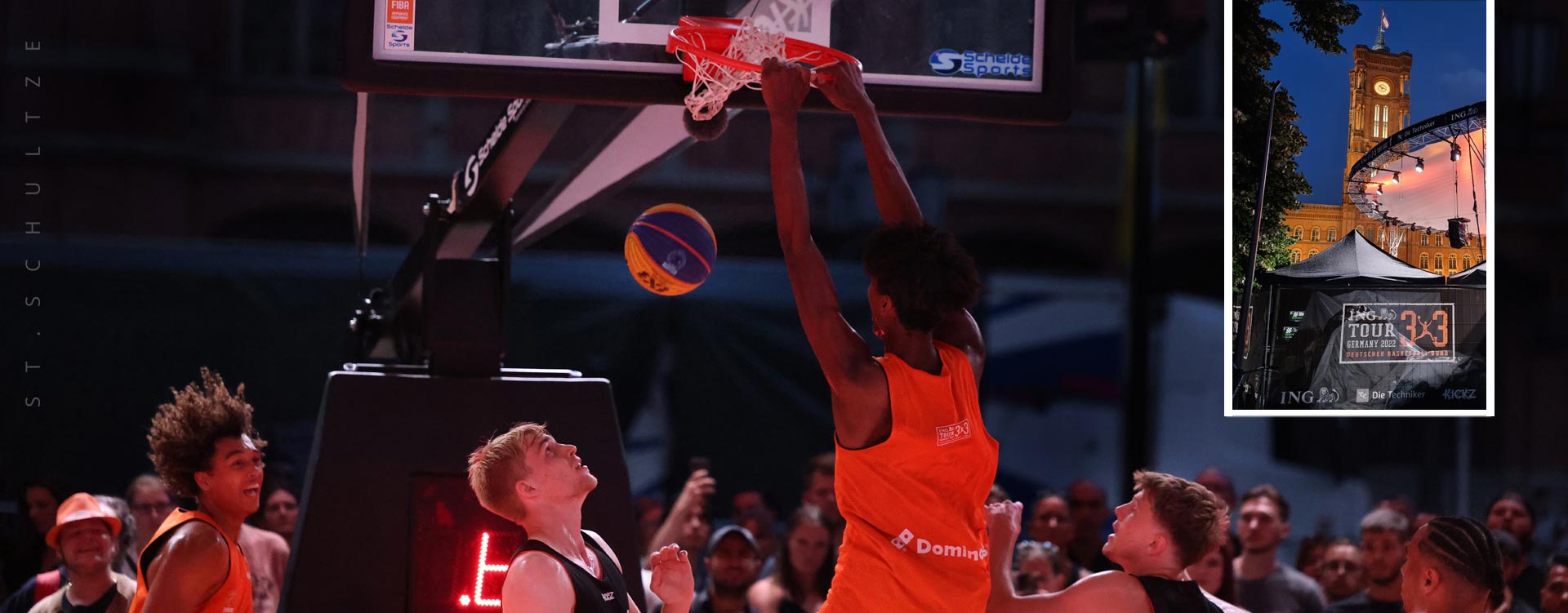 FIBA, FIBA3x3 Basketball tour 2022 Berlin on Alexanderplatz right next to Rotes Rathaus