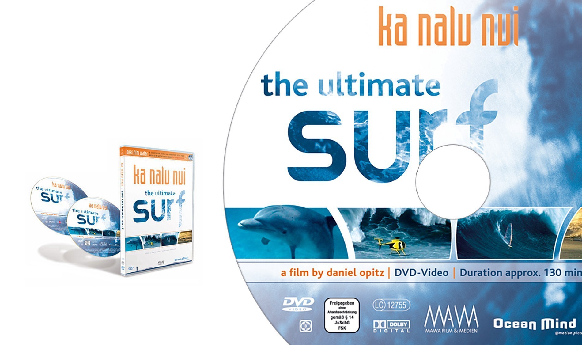 Artwork redesign for an edition of the majestic movie on Maui surfers surfing the biggest waves of the planet called Ka Nalu Nui