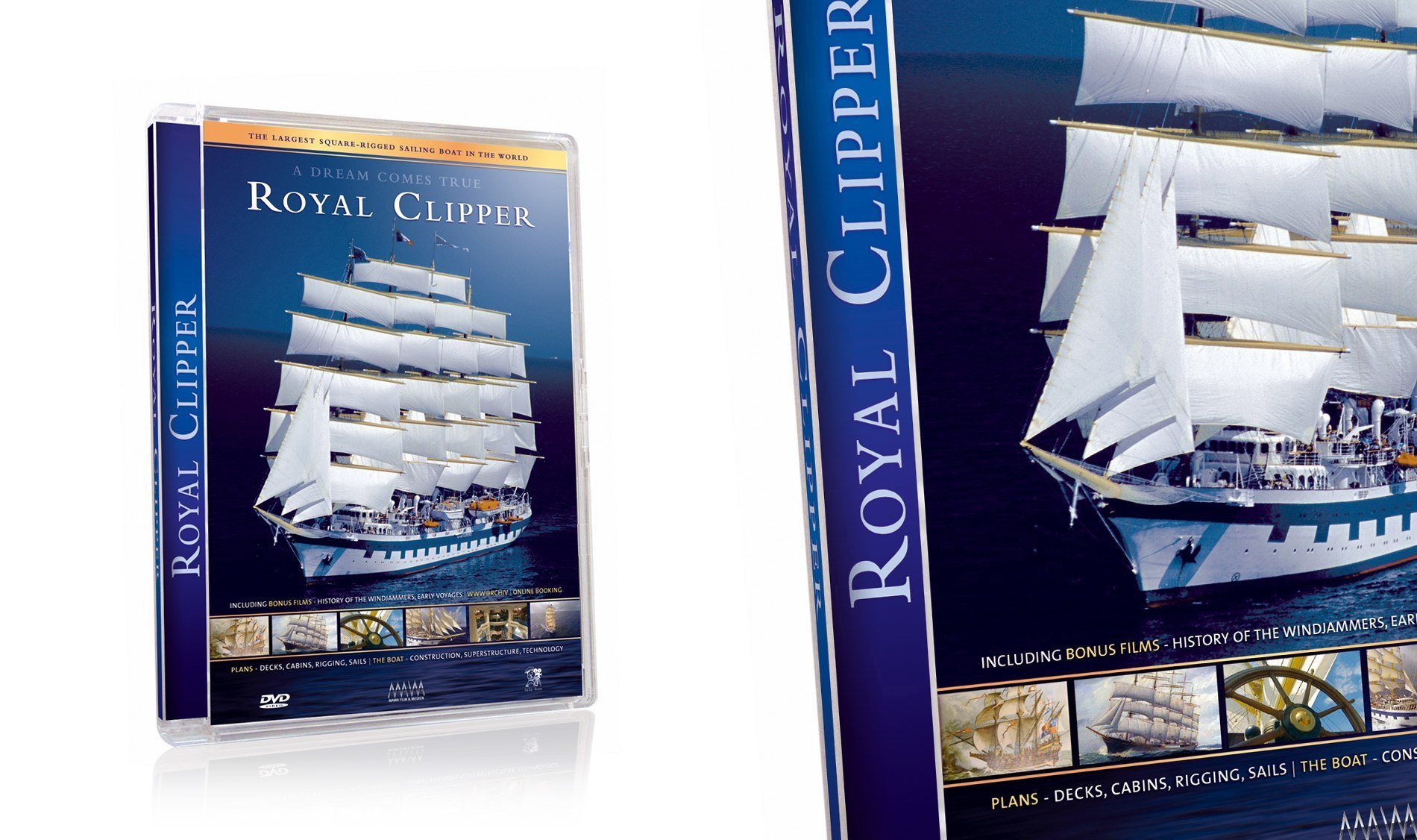 Artwork redesign for the ROYAL CLIPPER DVDs - the biggest tallship cruiseship on planet earth, also called the Queen of the high seas. What a beauty of a ship. And a honour to create a new cover for their very movie.